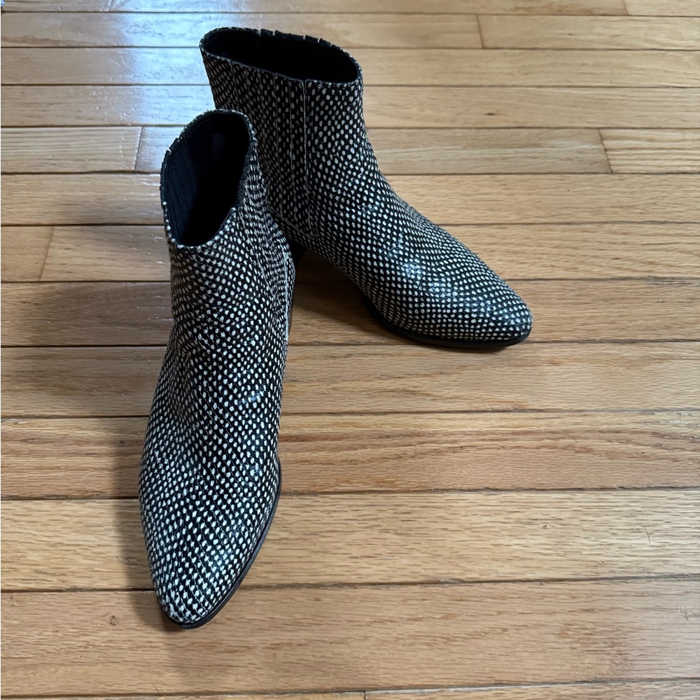 Rag & Bone Black and White Ankle Boots with Studded Detail